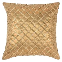 MSenterprises Polyester Cushion Covers (40x40 cm) - Set of 5,Golden-thumb1