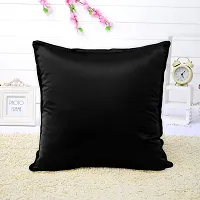 MSenterprise Cushion Covers Set of 5 Plain Polyester (16x16 Inch) Black-thumb1