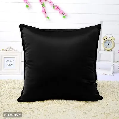 MSenterprise Cushion Covers Set of 5 Plain Polyester (16x16 Inch) Black-thumb2