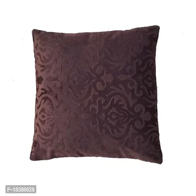 MSenterprises Velvet Burnt Ambose Cushion Covers (Brown, 60x60cm/24x24 Inch)- Pack of 5-thumb5