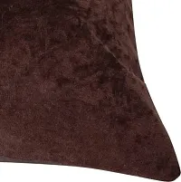 Cushion Cover Sparkle Velvet for Sofa Bedroom Kids Room 24 x 24 Inches Throw/Pillow Soft Cover Set of 5 Decorative Filler Cover for Hall Living Room (Brown)-thumb2