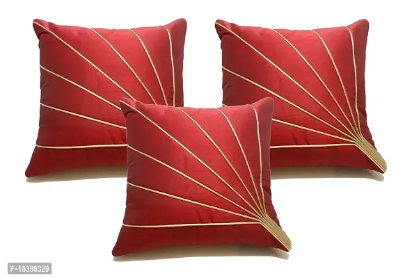 ShwetaInternational Bloom rays cushion cover red 3 pcs set 40 x 40 cm