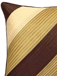 MSenterprises Cushion Cover Geometric Box Synthetic Pack of 5 (16x20-inches) -Brown and Gold-thumb2