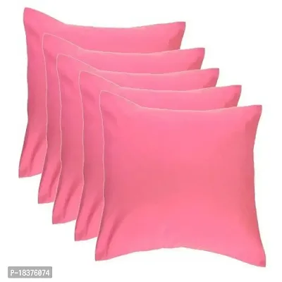 Trendz Trendy  Plain Cushion Covers- Set of 5 - 12 X 12 , pink