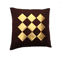 MSenterprise Cushion Covers Brown Velvet (Pack of 5-40 * 40cms)-thumb2