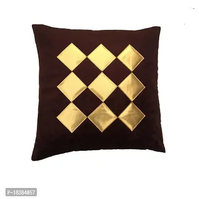 MSenterprise Cushion Covers Brown Velvet (Pack of 5-40 * 40cms)-thumb3