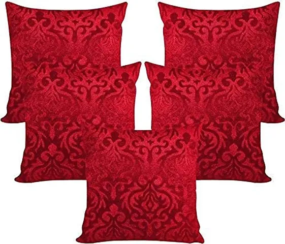 MSenterprises Velvet Burnt Ambose Cushion Covers (Brown, 60x60cm/24x24 Inch)- Pack of 5