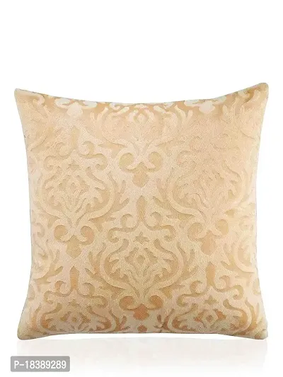 MSenterprises Beige Burnt Velvet Designer Handmade Ambose Cushion Covers-thumb2