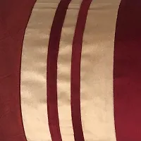 MSenterprises Velvet Striped Bolster Covers Pack of 2 (40x80 Cms) Maroon  Beige-thumb2