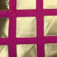 MSenterprise Cushion Cover Set of 5 Pink Rexin Geometric Velvet Cushion Covers 40X40 cm (16X16 Inch)-thumb1