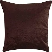 Cushion Cover Sparkle Velvet for Sofa Bedroom Kids Room 24 x 24 Inches Throw/Pillow Soft Cover Set of 5 Decorative Filler Cover for Hall Living Room (Brown)-thumb1