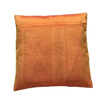 MSenterprises Cushion Cover Velvet for Sofa Bedroom Kids Room 24 x 24 Inches Throw Pillow Soft Cover Set of 5 Emboss Decorative Filler Cover for Hall Living Room (Golden)-thumb2