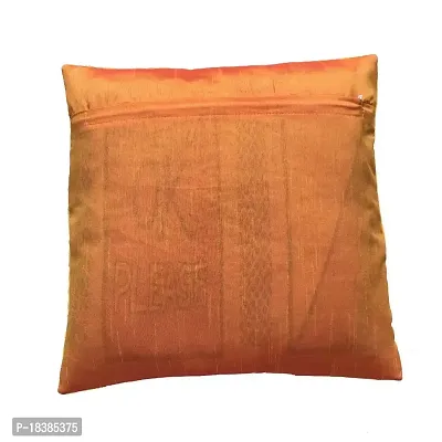 MSenterprises Cushion Cover Velvet for Sofa Bedroom Kids Room 24 x 24 Inches Throw Pillow Soft Cover Set of 5 Emboss Decorative Filler Cover for Hall Living Room (Golden)-thumb3