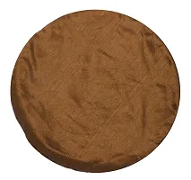 Jeel Rose Ruffle Zipper Round Polyester Cushion Cover (16-inch, Brown) -Combo of 5-thumb1