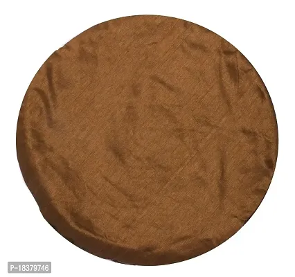 Jeel Rose Ruffle Zipper Round Polyester Cushion Cover (16-inch, Brown) -Combo of 5-thumb2