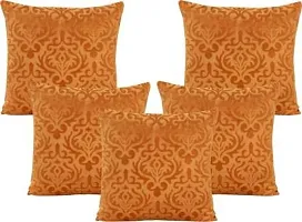 MSenterprises Cushion Cover Gold Burnt Emboss Velvet  Bolster Covers Pack of 7 Combo Offer(40x40 Cms Or 16x16 Inch Size  Bolster Size(40x80 Cms))-thumb1