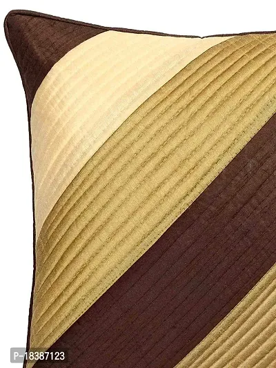 Vihs Dupion Silk 2 TC Cushion Cover, 16x16, Brown, 5 Piece-thumb3