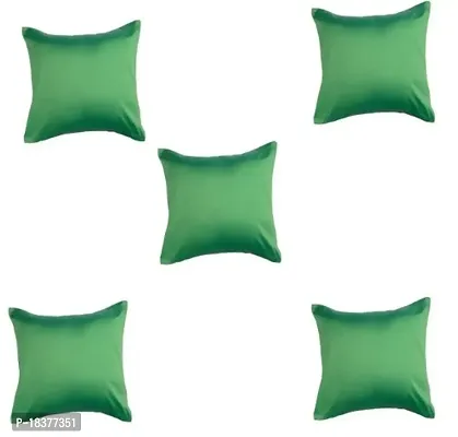 Trendz Trendy  Plain Cushion Covers- Set of 5 - 12 X 12 , green