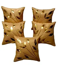 UPDHANM PolySilk Cushion Covers, 30 cm x 20 cm x 10 cm, Gold, Set of 5-thumb1