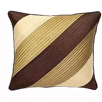 MSENTERPRISES Cushion Cover Daigonal Quilted Polyester Pack of 5 (16x16 Inch) (Gold)-thumb2