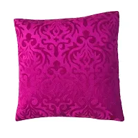 MSenterprise Cushion Covers Set of 5 Purple Velvet Burnt emboss 40X40 cm (16X16)-thumb1