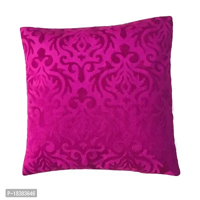 MSenterprise Cushion Covers Set of 5 Purple Velvet Burnt emboss 40X40 cm (16X16)-thumb2