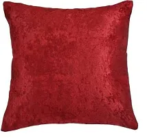 MSenterprises Cushion Cover Maroon Sparkle Velvet Pillow Cover (40x40 Cms or 16x16 Inch) (Pack of 5)-thumb2