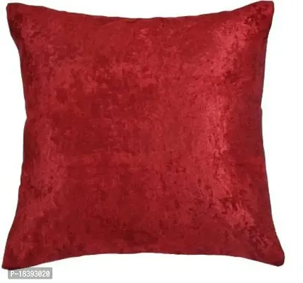 MSenterprises Cushion Cover Maroon Sparkle Velvet Pillow Cover (40x40 Cms or 16x16 Inch) (Pack of 5)-thumb3