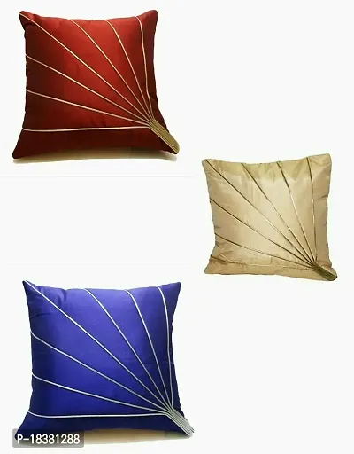 ShwetaInternational Set Of 3 Multi BloomRay Cushion Covers (40*40 cms)-thumb0