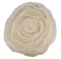 JeeL Beige Rose Ruffle polyester cushion cover(Set of 5)-thumb2