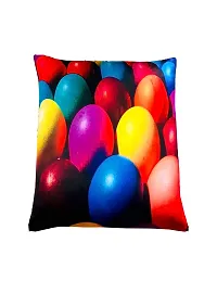 MSenterprise Cushion Covers a Multi-Color Egg Digital Print Silk Satin Pack of 5(40x40 Cms or 16x16 Inch)-thumb3