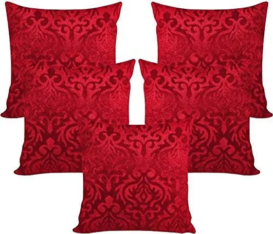 MSenterprises Cushion Covers Beige Burnt Velvet Designer Handmade Ambose for Home Bedroom Hall