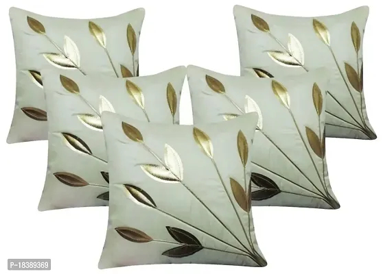 MSenterprise Cushion Covers Designer Soft Cotton Zip Close12x12 Inches - (Set of 5) - White