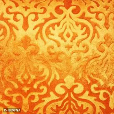 MSenterprises Cushion Cover Velvet for Sofa Bedroom Kids Room 16 x 16 Inches Throw Pillow Soft Cover Set of 5 Embossed Decorative Filler Cover for Hall Living Room - Orange-thumb2