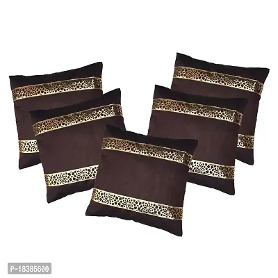 MSenterprise Cushion Covers Brown Leser Cutting Lese (Pack of 5-40 * 40cms)