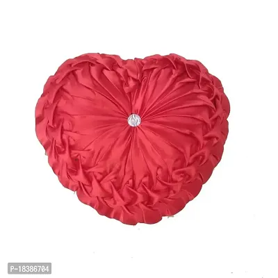 MSenterprises Cushion Covers Heart Silk Shape Filled Round Cushion(Pack of 2-40x40 cms)(Valentines Special)-thumb2