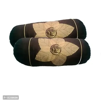 Lazer Cutting Velevt Bolster Cover 40x80 CMS Pack of 2 Brown