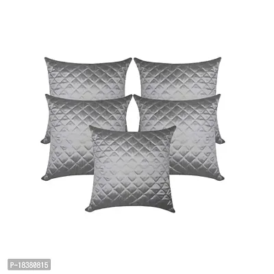 MSenterprises Silver Box Quilting Cushion Cover 40 * 40 CMS Pack of 5