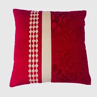 MSenterprises Cushion Cover Maroon Burnt Ambose Velvet Patti Cushion Covers Pack of 5(40 x 40 Cms Or 16x16 Inch)-thumb1