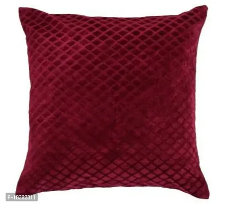 MSenterprise Cushion Covers Maroon Box Burnt Velvet Emboss Pillow Cover (60x60 Cms or 24x24 Inch) (Pack of 5)-thumb3