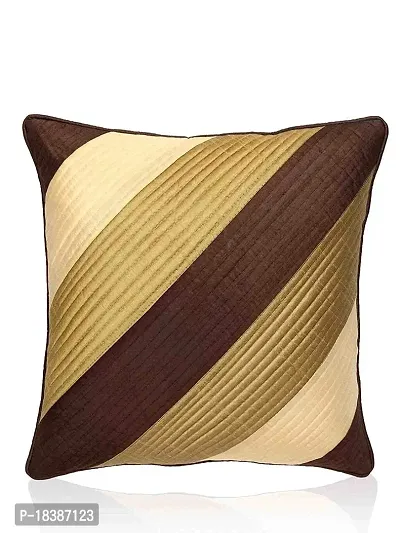 Vihs Dupion Silk 2 TC Cushion Cover, 16x16, Brown, 5 Piece-thumb2