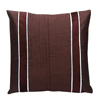 MSenterprises Cushion Cover Brown Straight Quilted Velvet Patti Cushion Covers Pack of 5(40 x 40 Cms Or 16x16 Inch)-thumb2