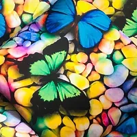 MSenterprise Cushion Covers r Multi-Color Butterfly On Stone Digital Print Silk Satin Pack of 5(40x40 Cms or 16x16 Inch)-thumb2