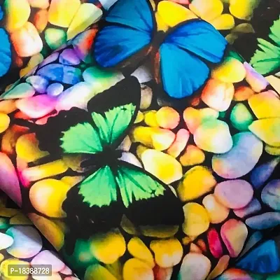 MSenterprise Cushion Covers r Multi-Color Butterfly On Stone Digital Print Silk Satin Pack of 5(40x40 Cms or 16x16 Inch)-thumb3