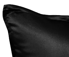 MSENTERPRISES Cushion Cover Set of 5 Plain Polyester (16x16 Inch) Black-thumb2