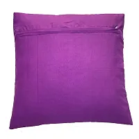 MSenterprise Cushion Covers Set of 5 Purple Velvet Burnt emboss 40X40 cm (16X16)-thumb3