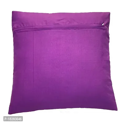 MSenterprise Cushion Covers Set of 5 Purple Velvet Burnt emboss 40X40 cm (16X16)-thumb4