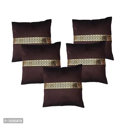 MSenterprise Cushion Cover Set of 5 Polyester Cushion Covers 40X40 cm (16X16)