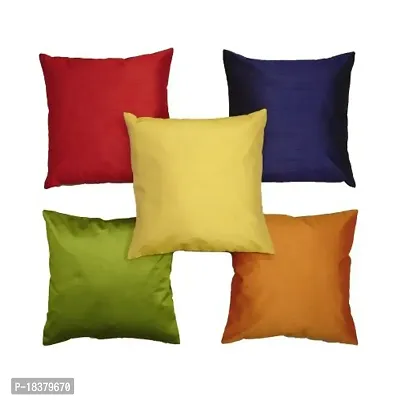 MSenterprises Multi Plain Cushion Cover 40 * 40 CMS Pack of 5