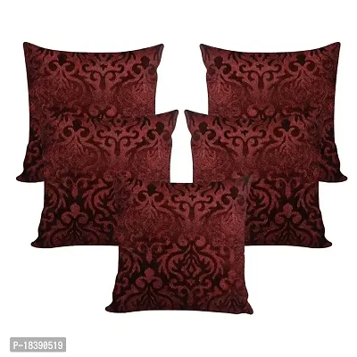 MSenterprises Beige Burnt Velvet Designer Handmade Ambose Cushion Covers